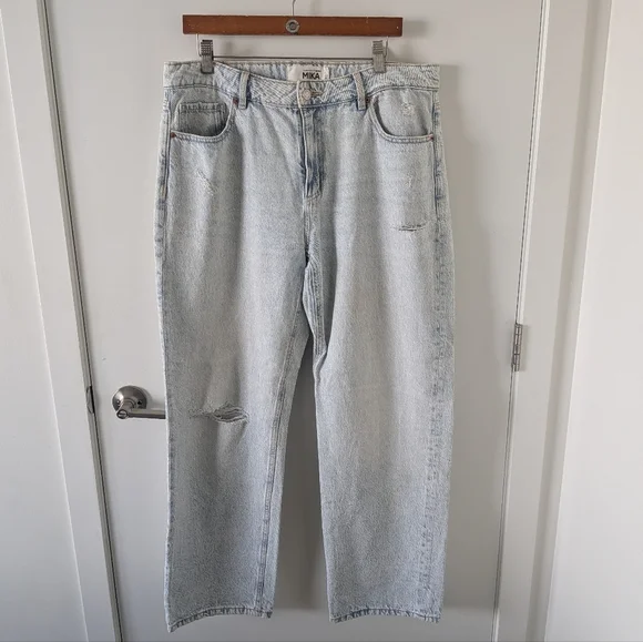 Mika By Dynamite Distress Relaxed Straight Jeans - Picture 1 of 7